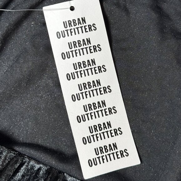 NWT URBAN OUTFITTERS SILENCE + NOISE LUNA VELVET MIDI DRESS BLACK GLAM MOODY - Picture 7 of 10